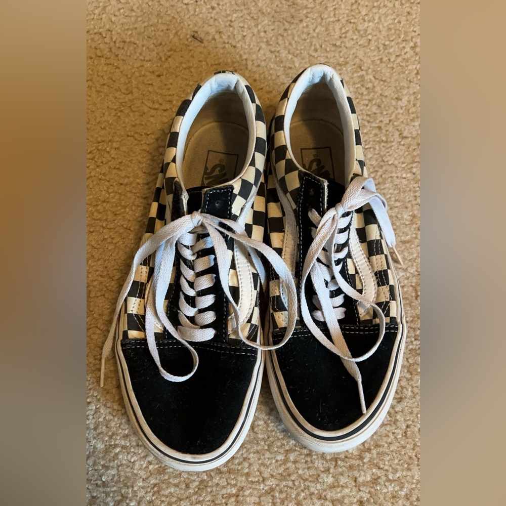 Checkered Vans. Mens 7, Womens 8.5